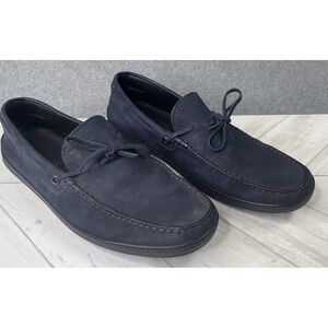 Tod's Gommino Suede Bow Accent Boat Shoes Leather‎ Navy Coastal Men's Size 7A